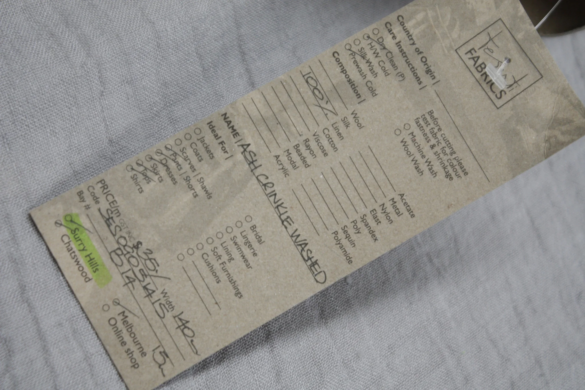 Ash Crinkled Washed Linen - Image 5