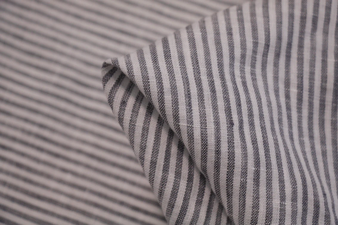 Ash Stripe Washed Linen