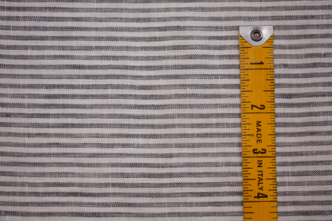 Ash Stripe Washed Linen - Image 2