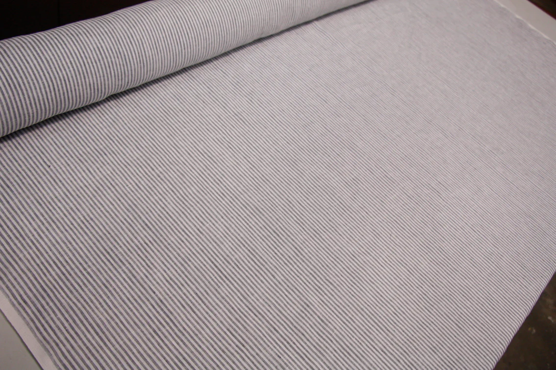 Ash Stripe Washed Linen - Image 4