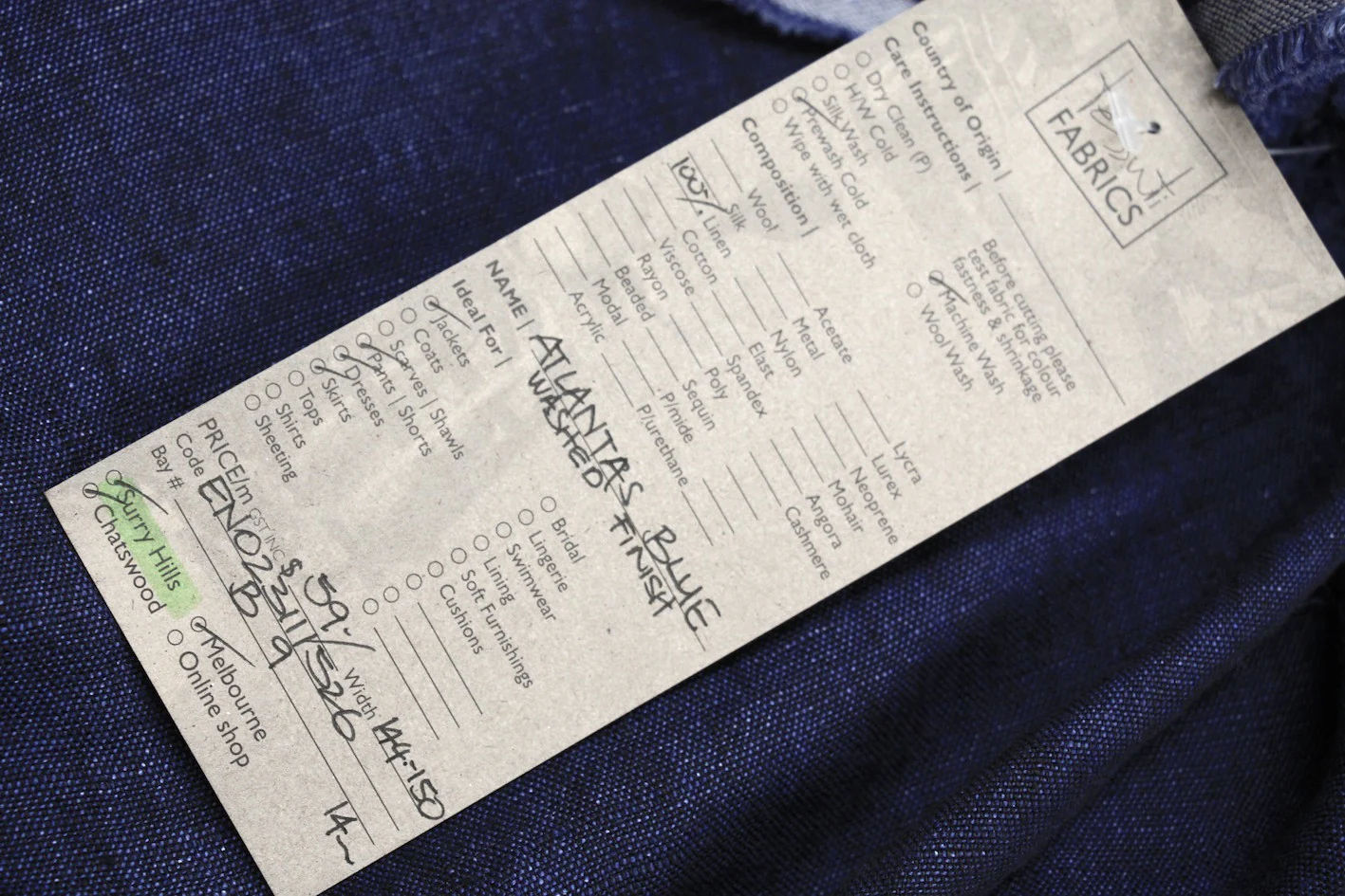 Atlantas Blue - Washed Finish Linen - Image 2