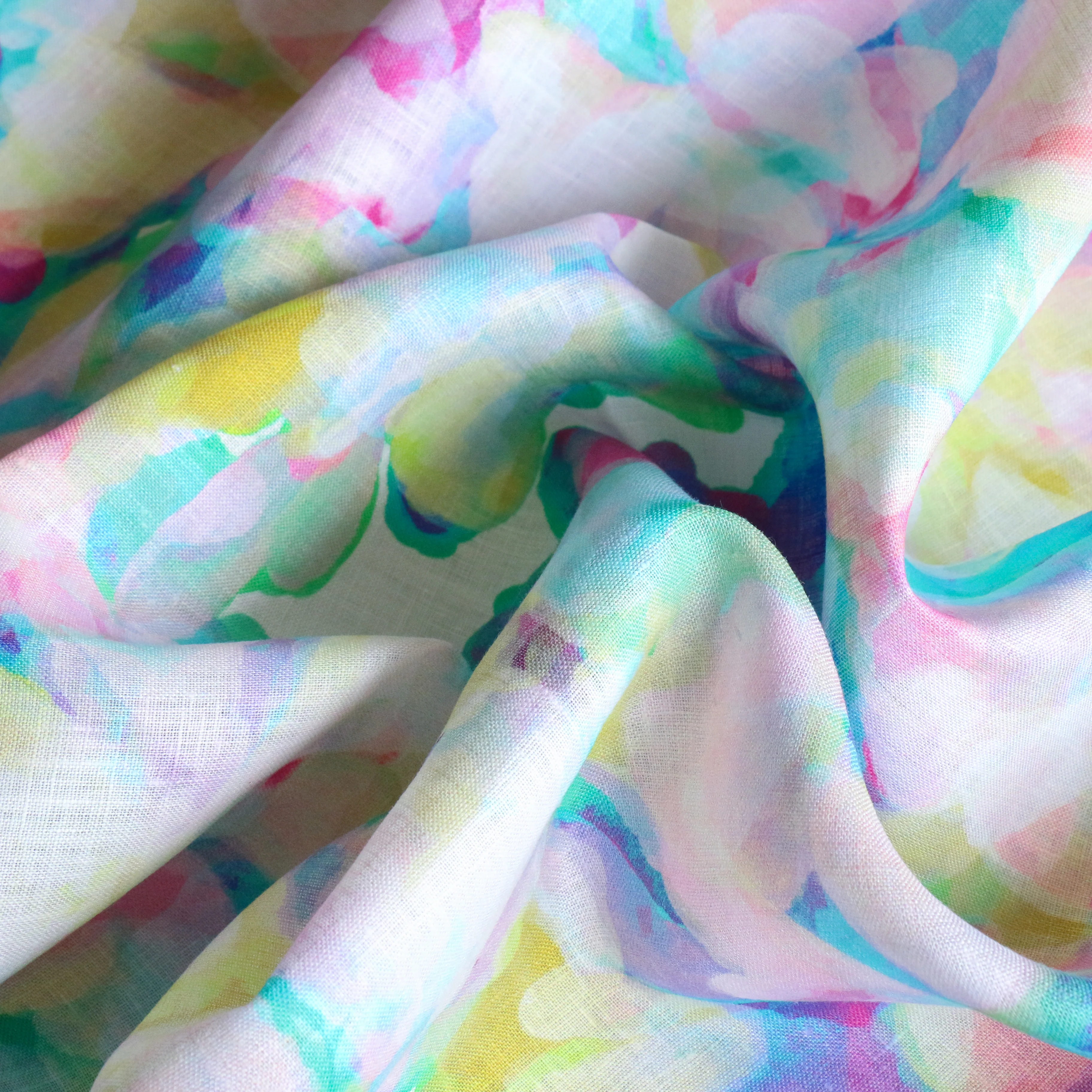Aura Pink Printed Linen - Image 2
