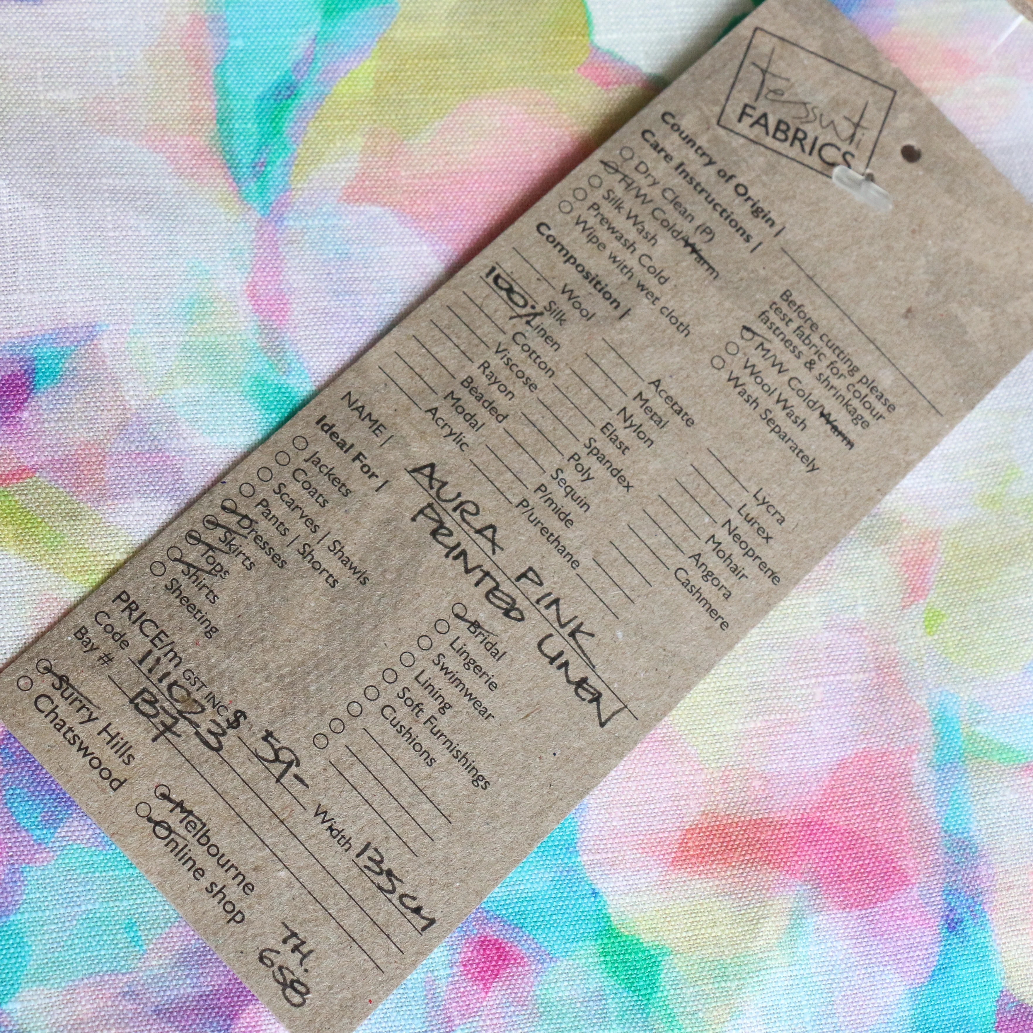 Aura Pink Printed Linen - Image 4