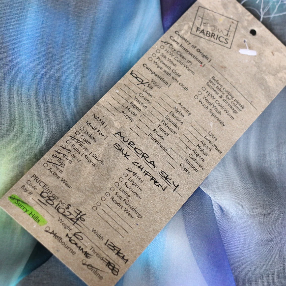 Aurora Sky Silk Chiffon - Image 3