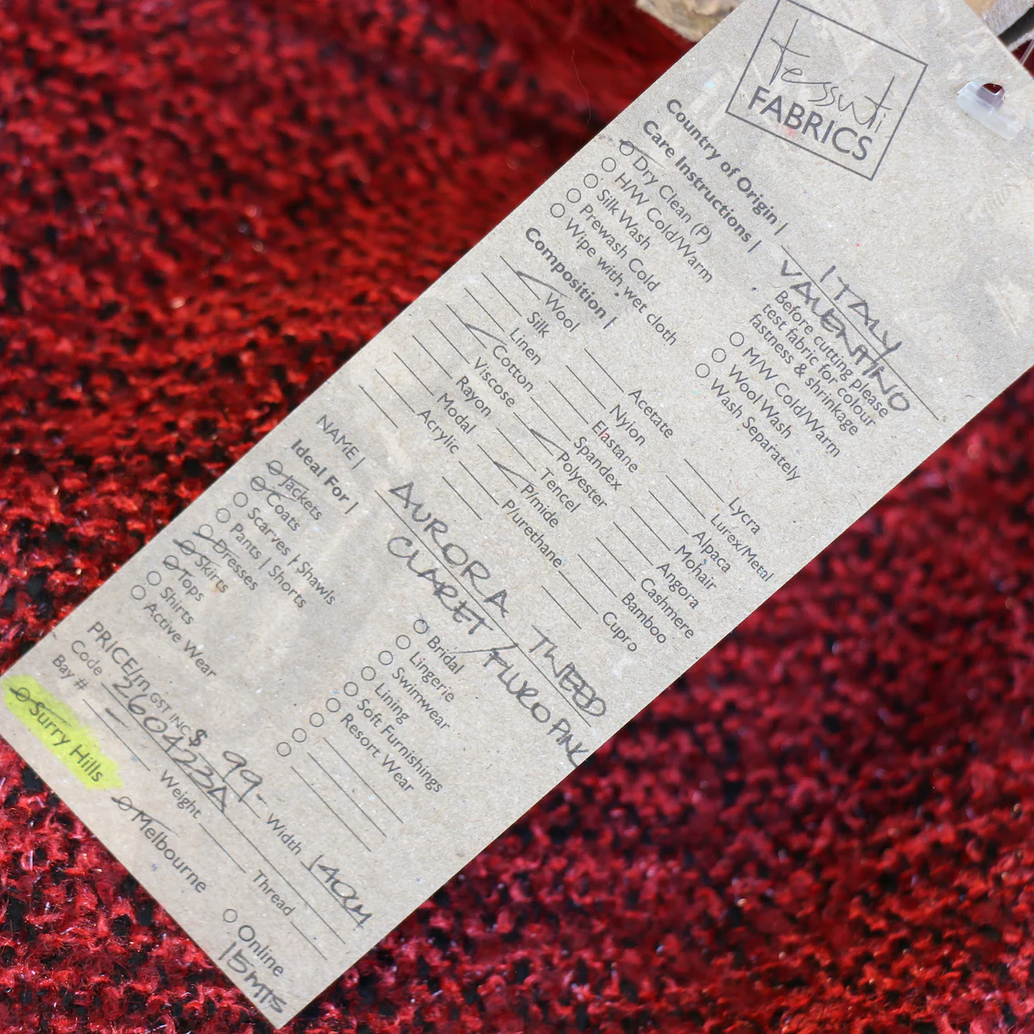 Aurora Tweed - Black/Claret/Fluro - Image 3