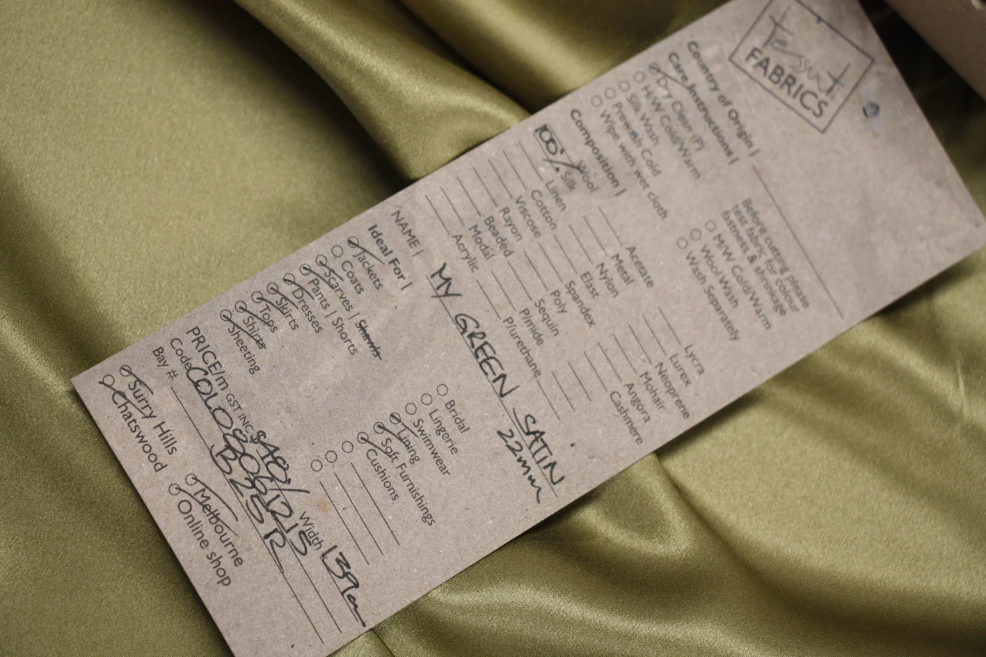 My Green Silk Satin - 22mm - Image 2
