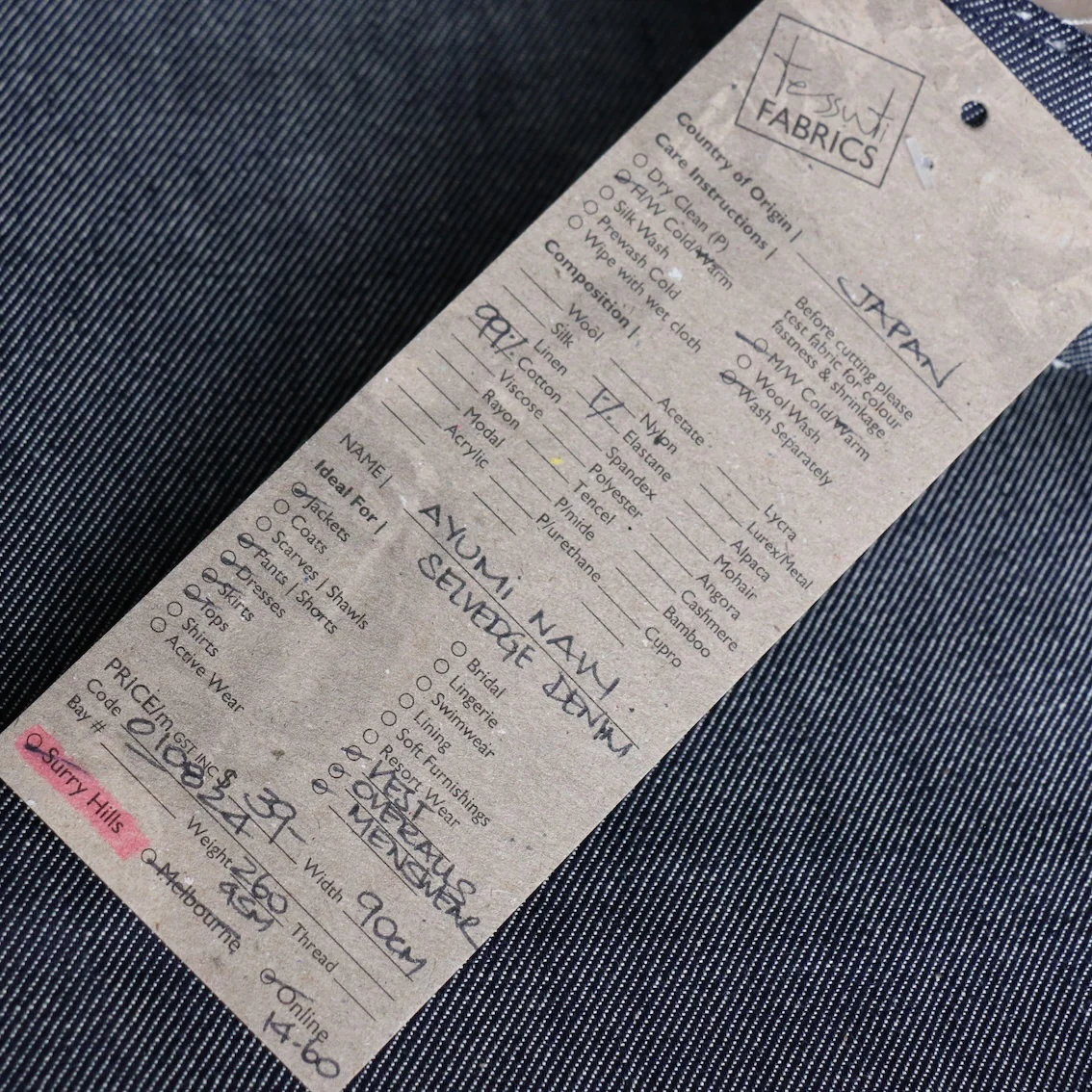 Auyumi Navy Selvedge Denim - Image 3