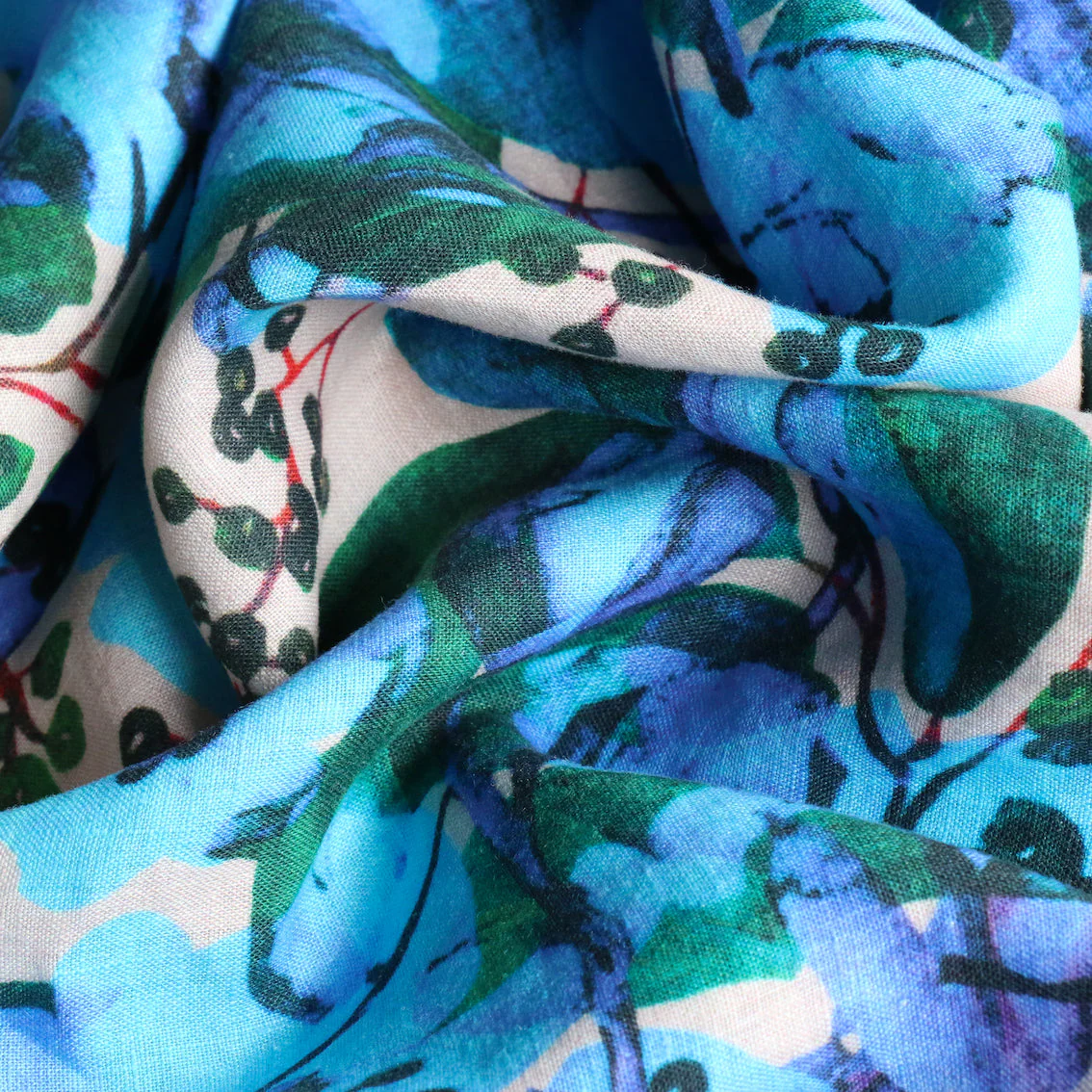 Azure Garden Washed Printed Linen - Image 2