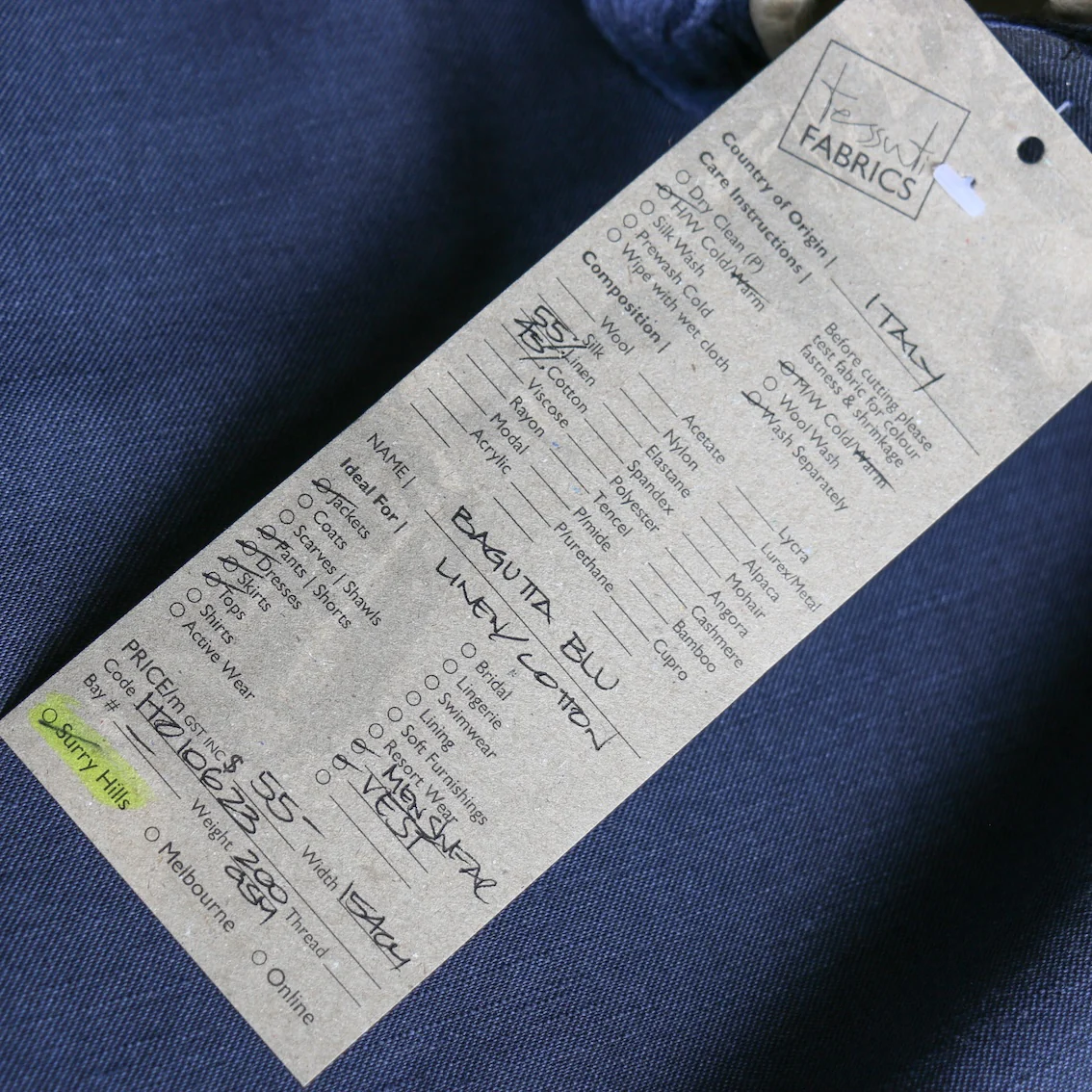 Bagutta Blue Linen/Cotton - Image 4