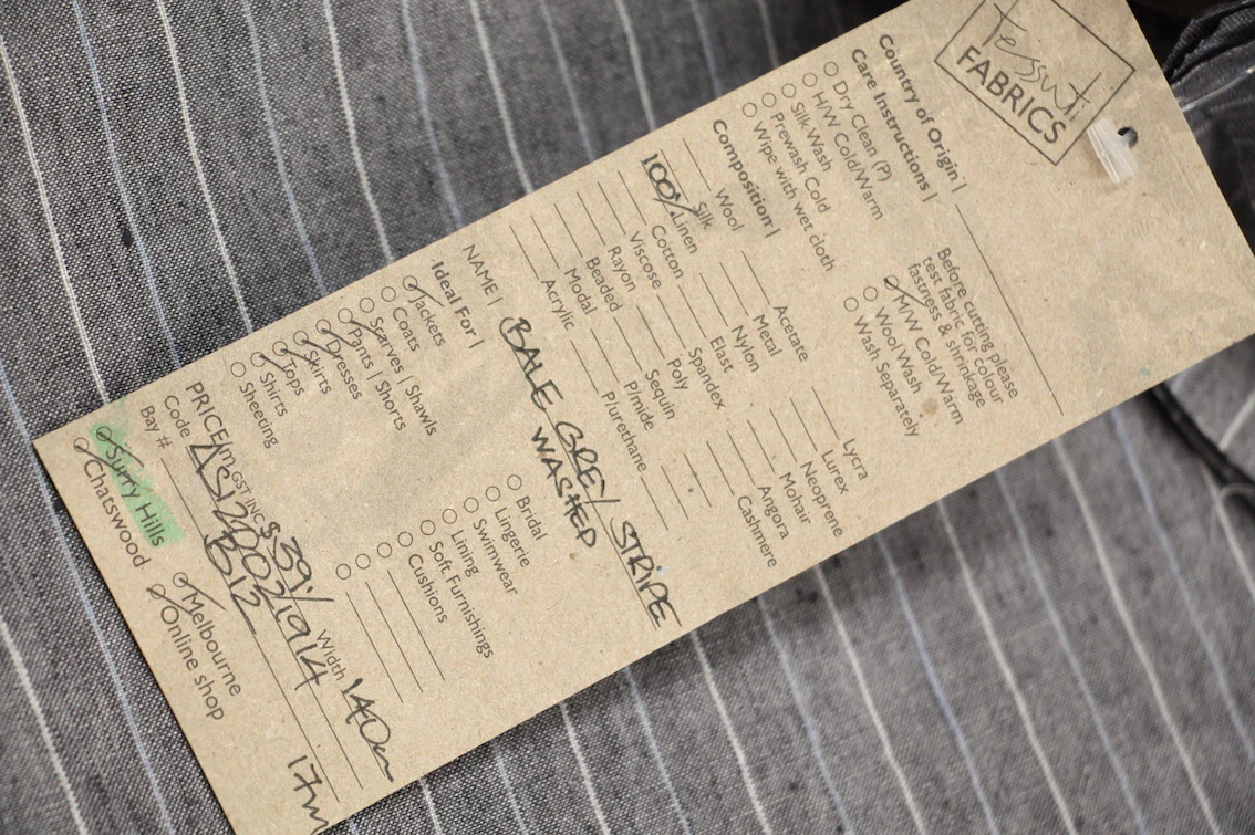 Bale Grey Stripe Vintage Washed Linen - Image 3