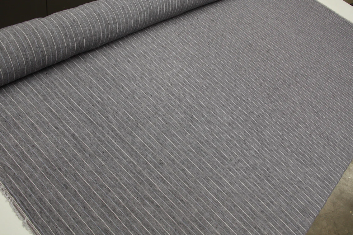 Bale Grey Stripe Vintage Washed Linen - Image 4