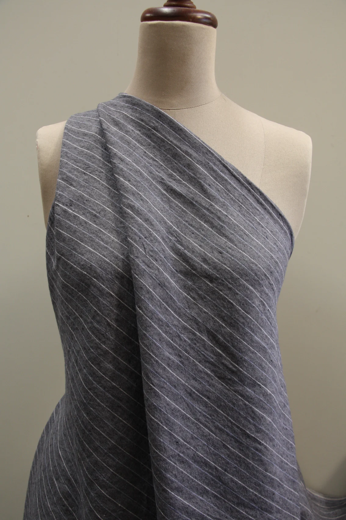 Bale Grey Stripe Vintage Washed Linen - Image 5