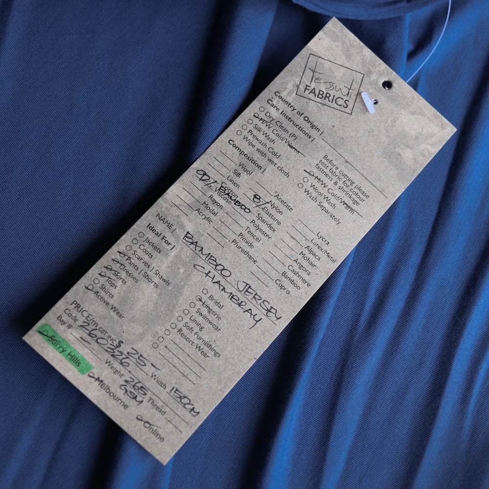 Bamboo Jersey Knit - Chambray (265gsm) - Image 3