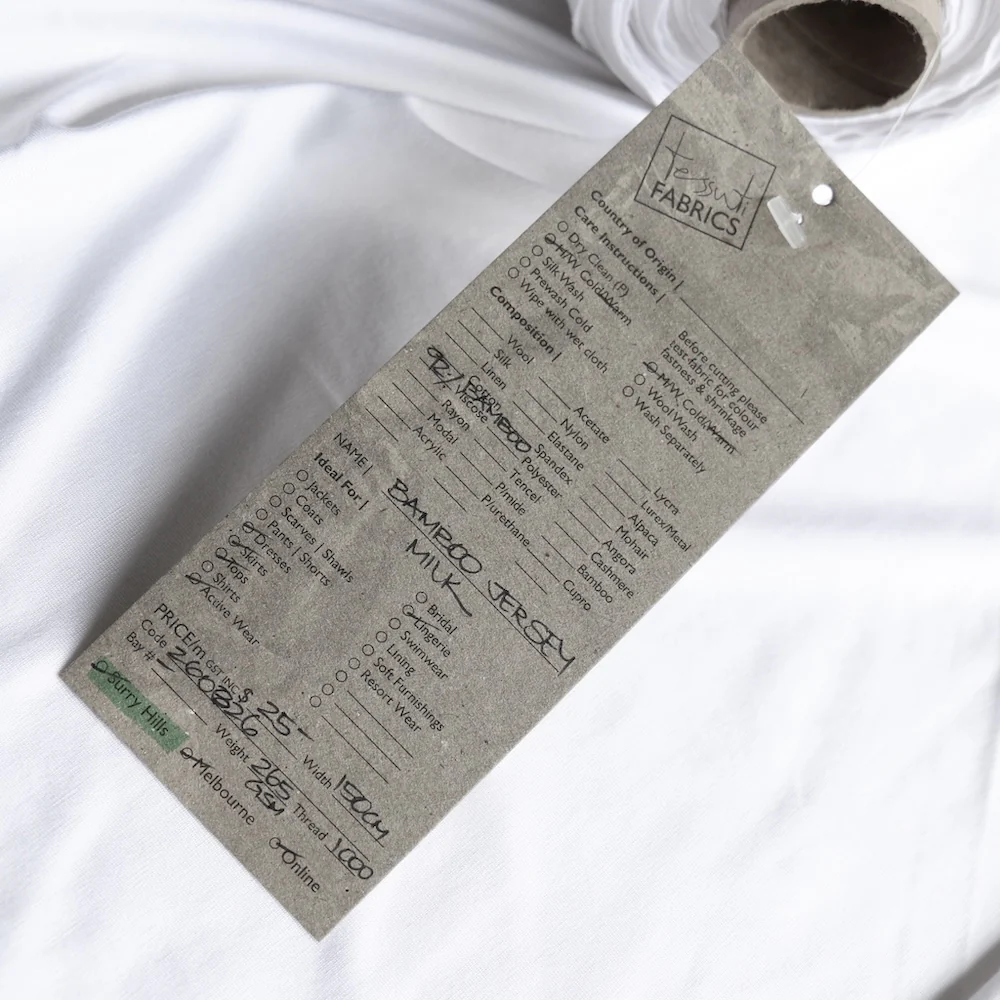 Bamboo Jersey Knit - Milk (265gsm) - Image 3