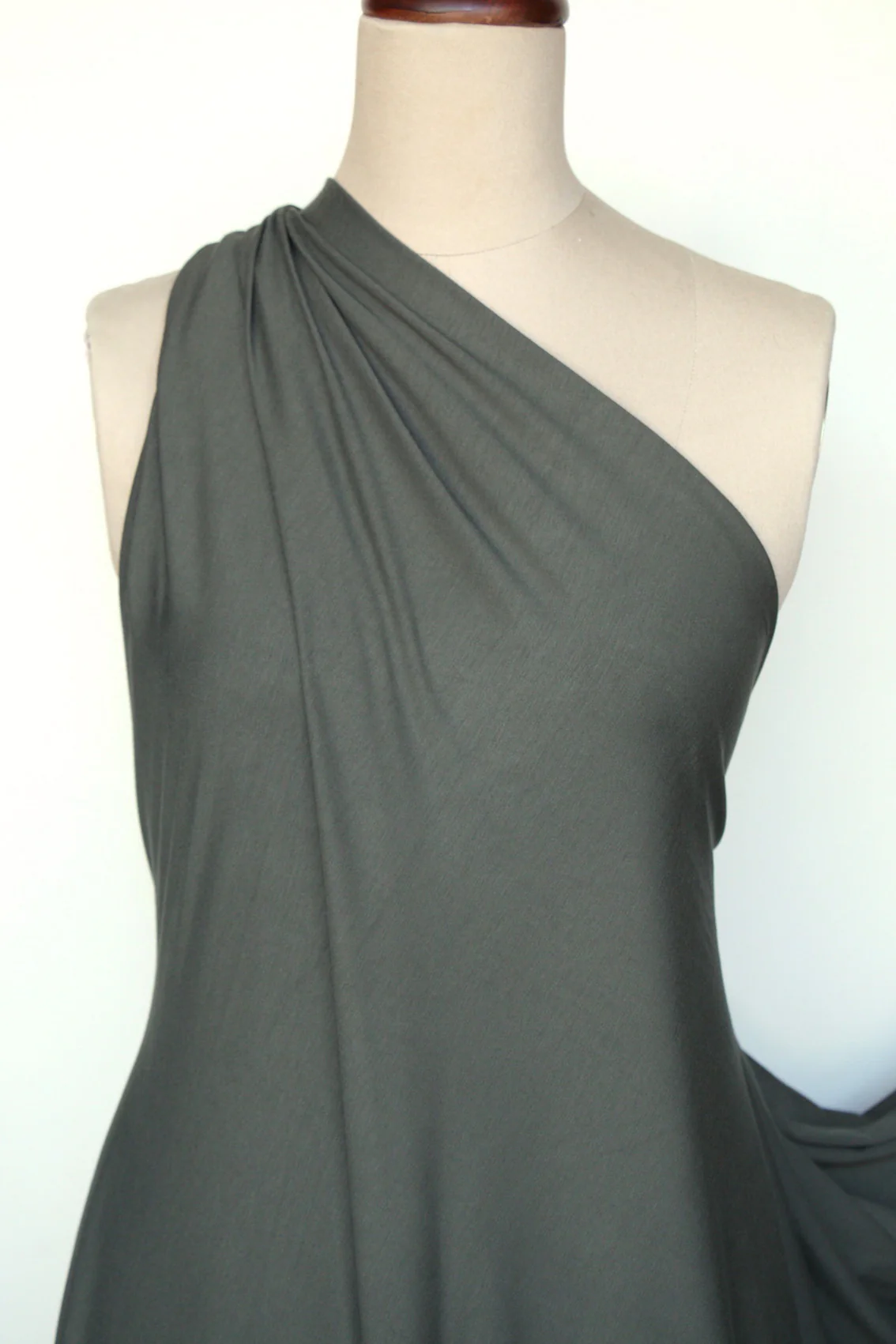 Bamboo Jersey Knit - Olive (250gsm) - Image 4
