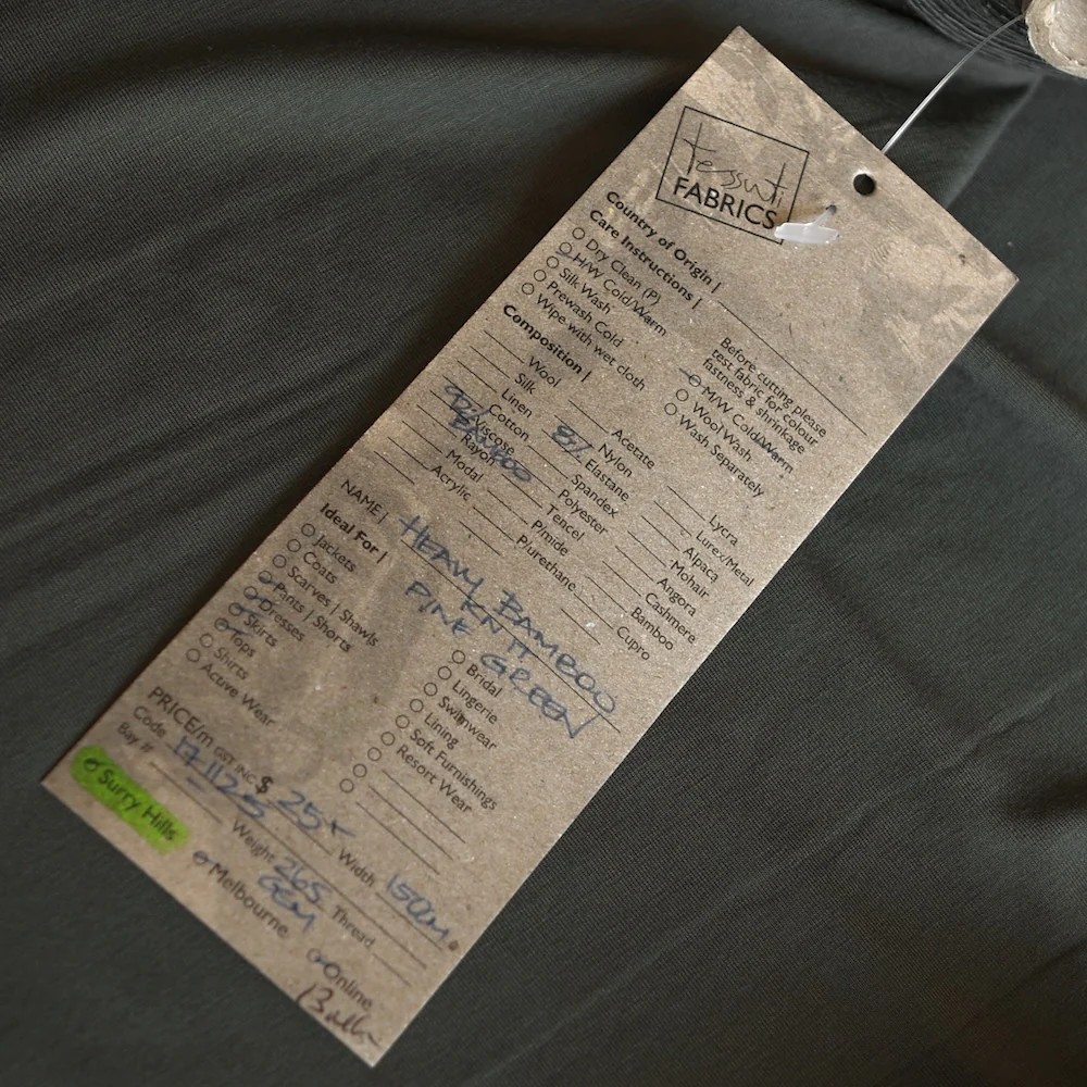 Bamboo Jersey Knit - Pine Green (265gsm) - Image 3
