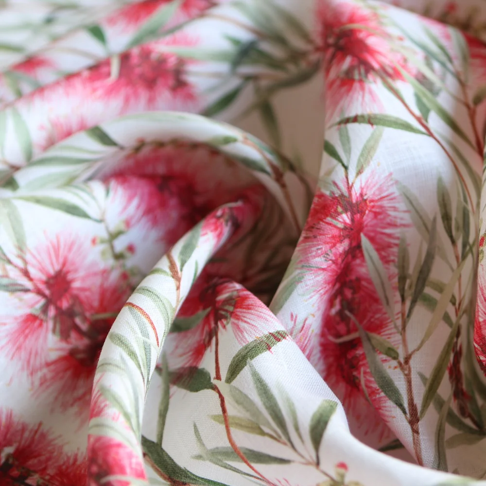 Callistemon In Bloom Printed Linen - Image 2