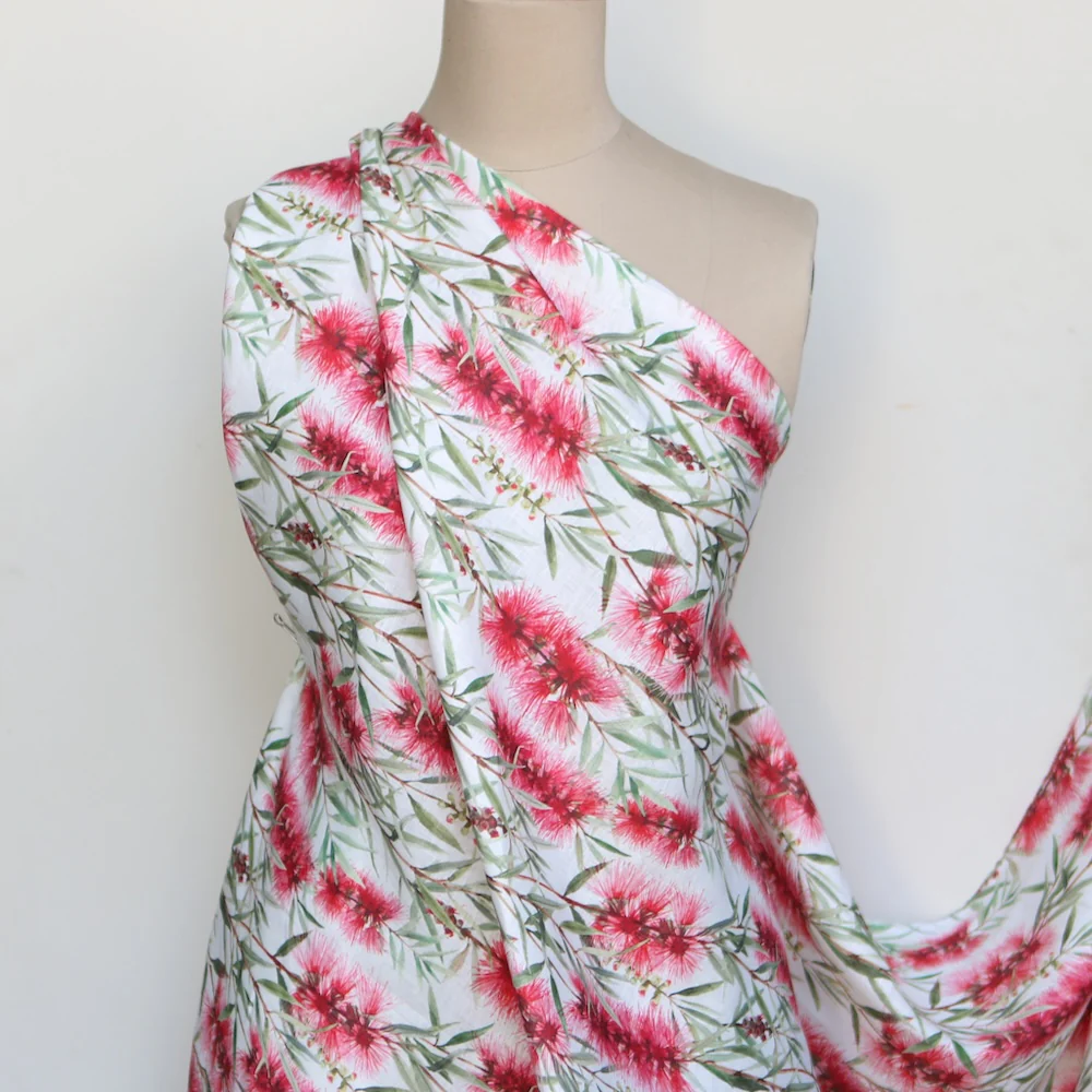 Callistemon In Bloom Printed Linen - Image 5
