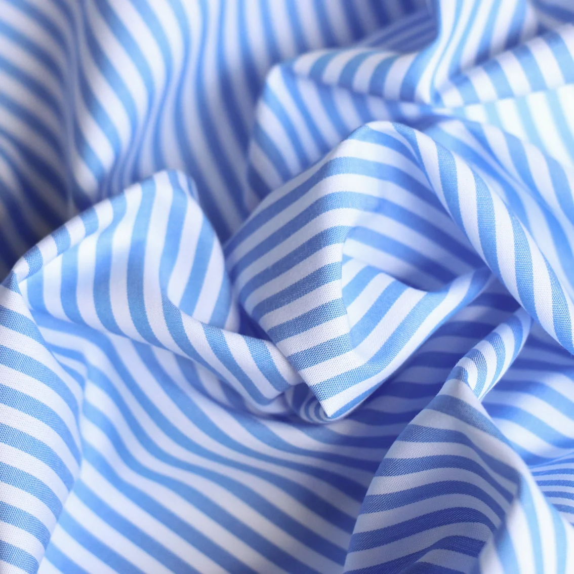 Bari Blue Poplin Shirting - Image 2