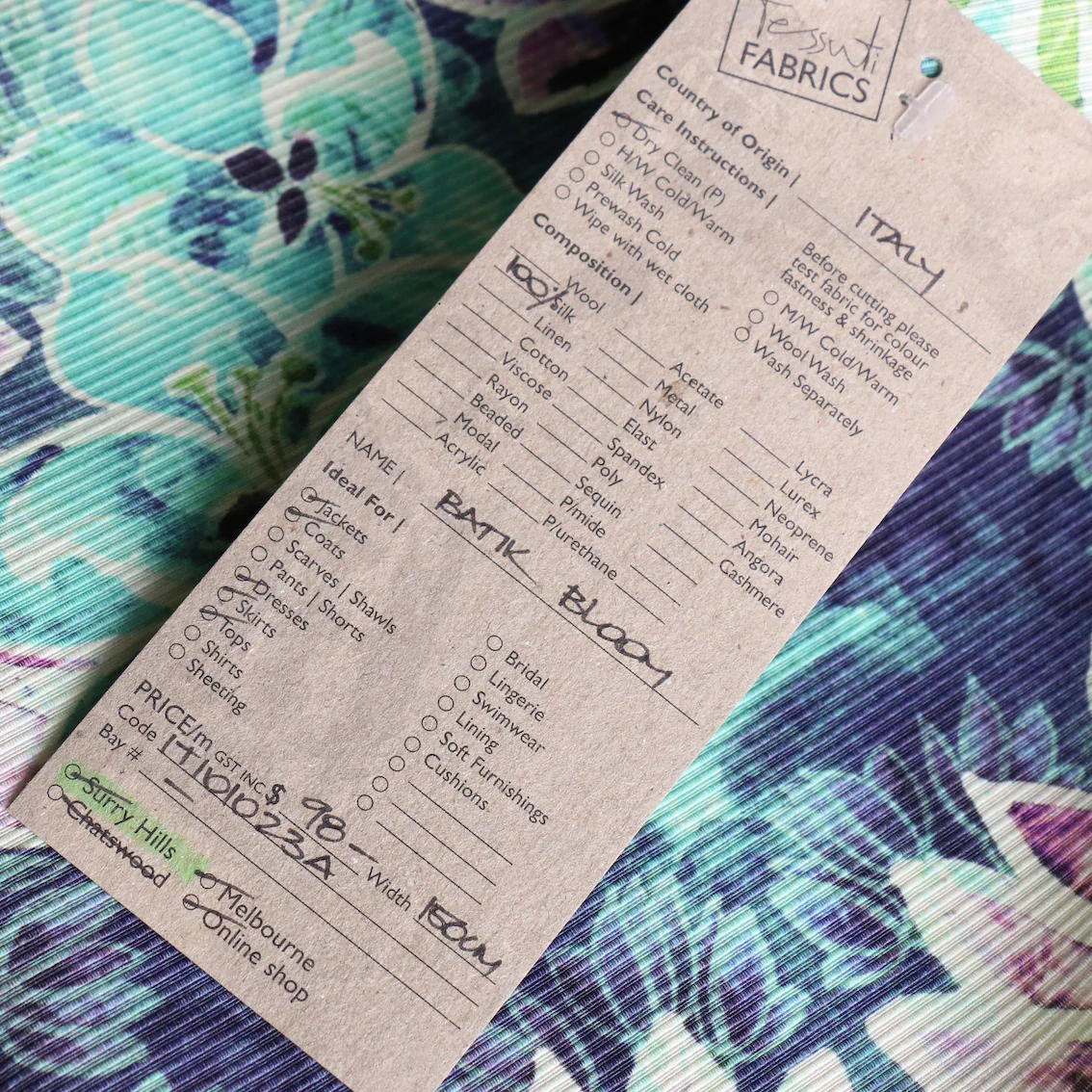 Batik Bloom Silk Ottoman - Image 4