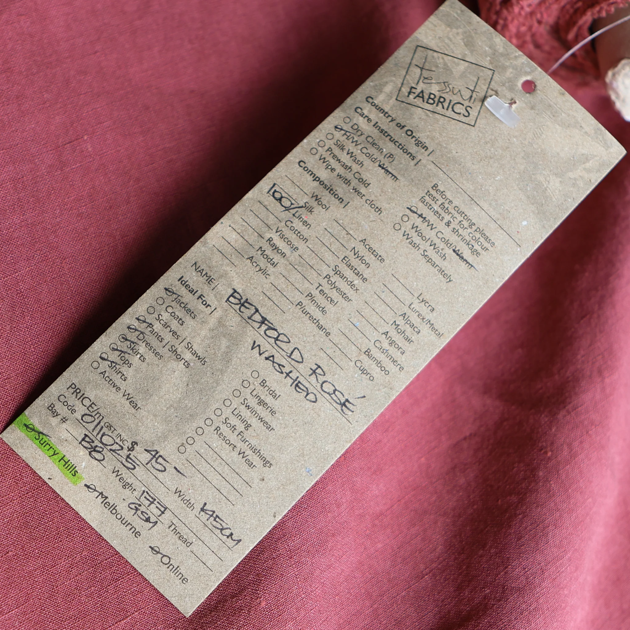 Bedford Rosé Washed Linen - Image 3