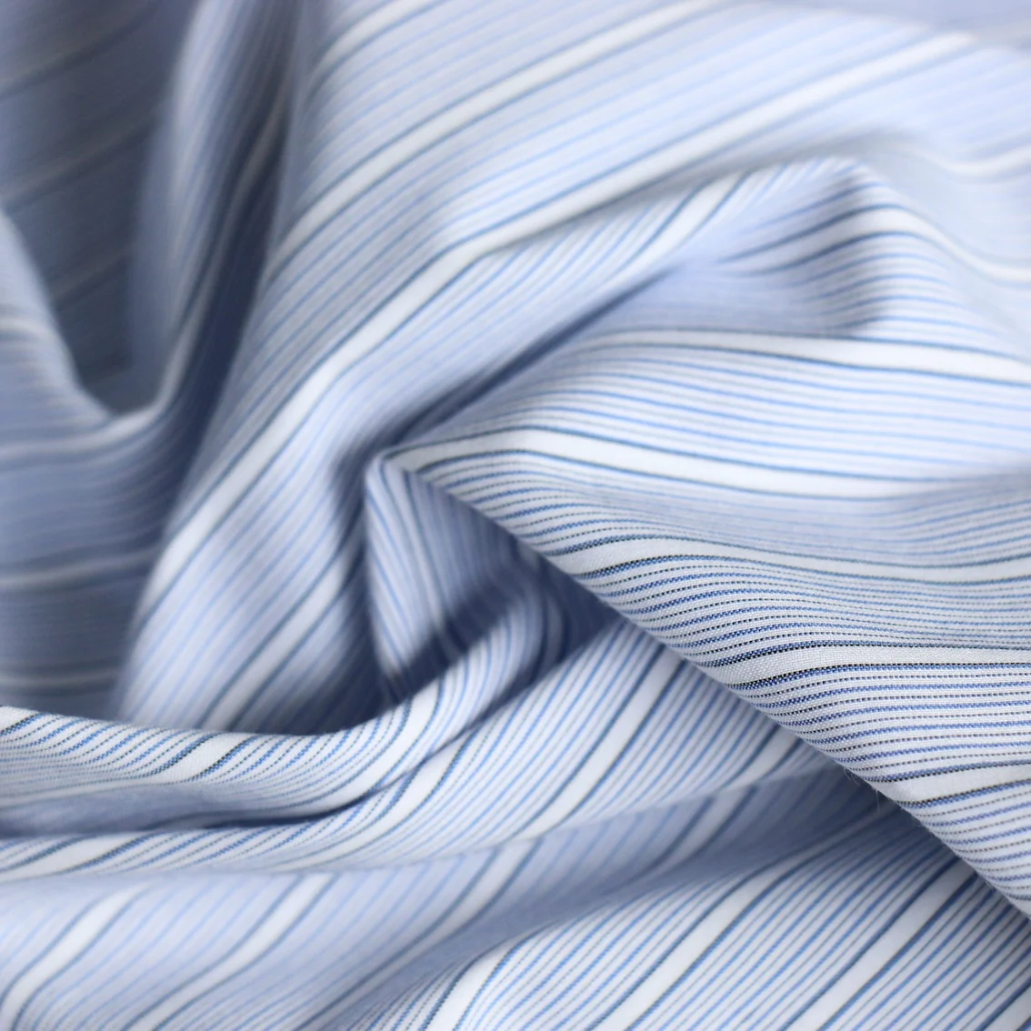 Belagio Blue Striped Poplin Shirting - Image 2