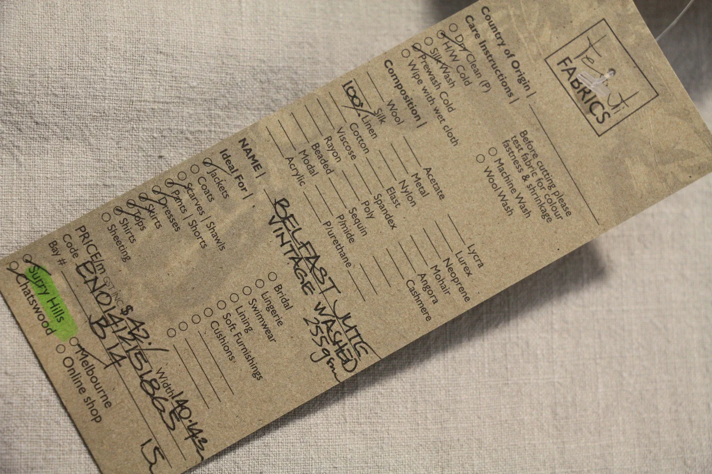 Belfast Jute - Vintage Washed Linen - Image 2