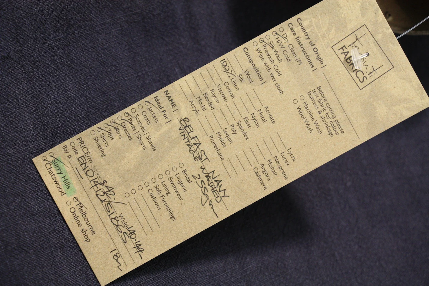 Belfast Navy - Vintage Washed Linen - Image 4