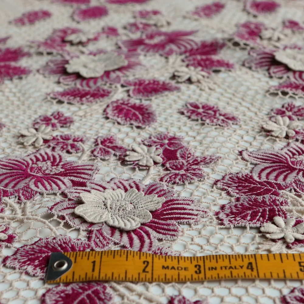 Berry 3-D Guipure Lace - Image 2