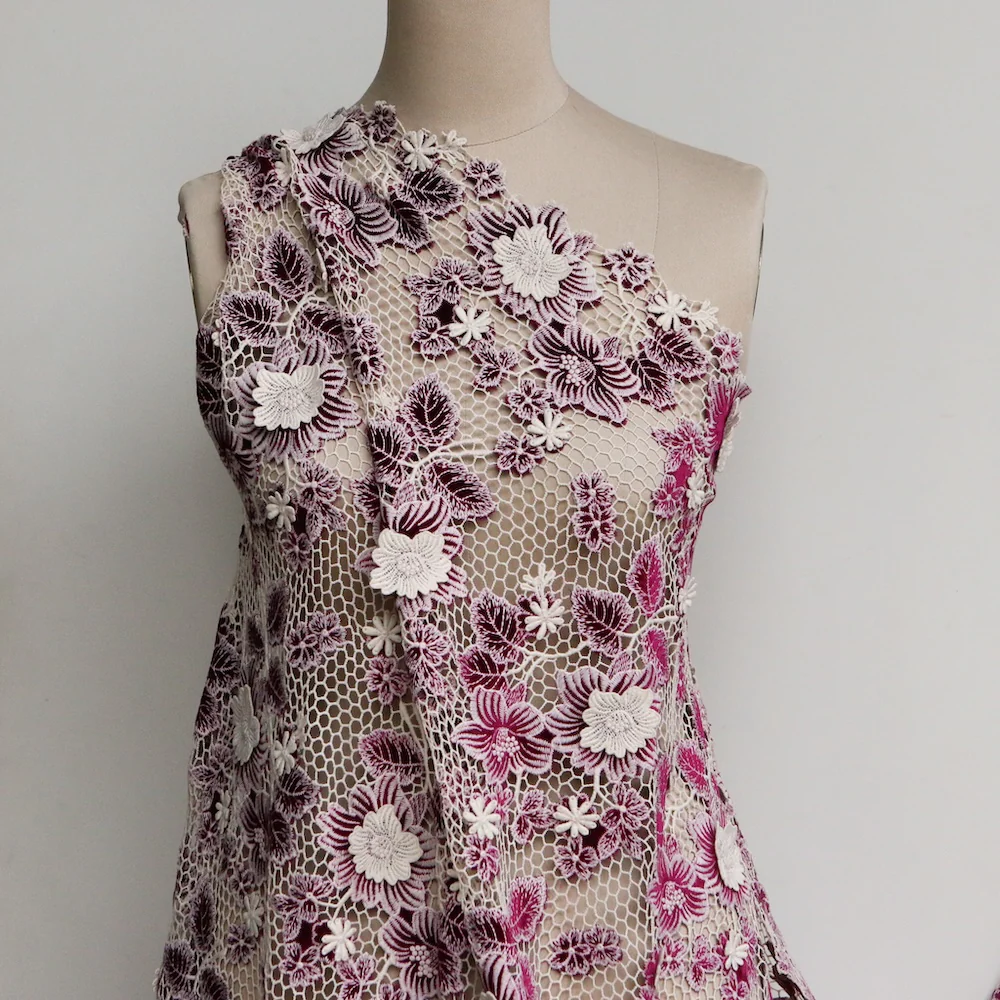 Berry 3-D Guipure Lace - Image 5