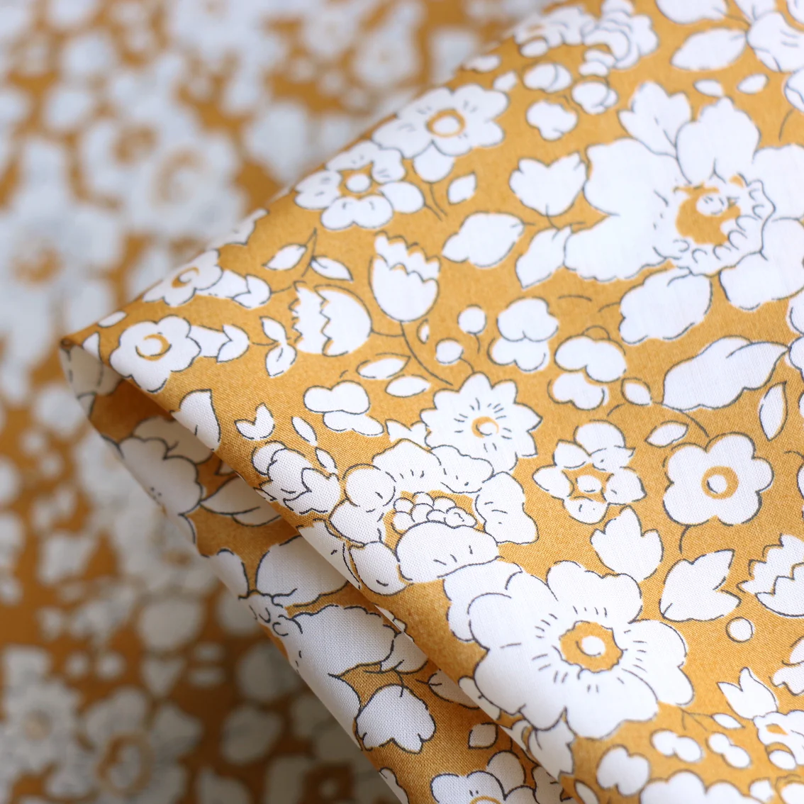 Betsy Boo Mustard Liberty Tana Lawnâ˘