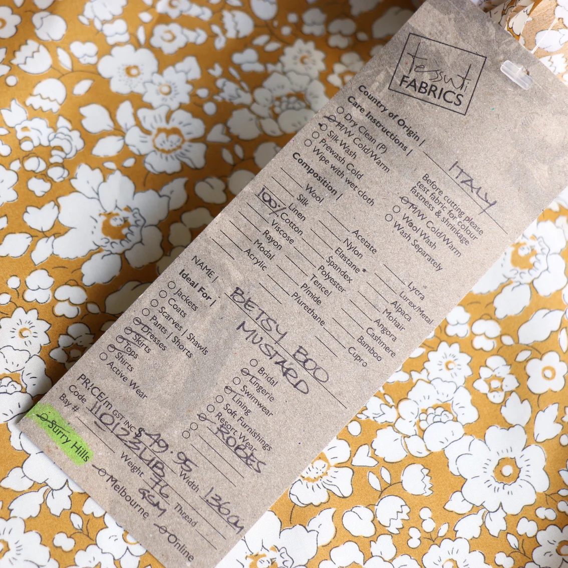 Betsy Boo Mustard Liberty Tana Lawn⢠- Image 5