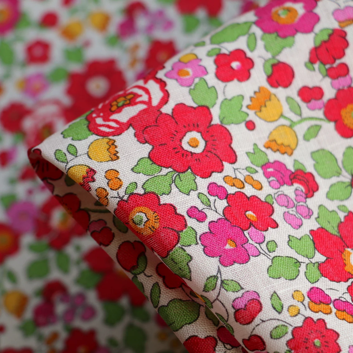 Betsy Red/Pink - Liberty Sycamore Linen