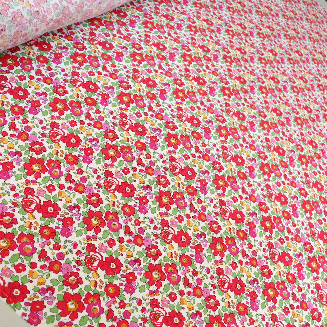 Betsy Red/Pink - Liberty Sycamore Linen - Image 4