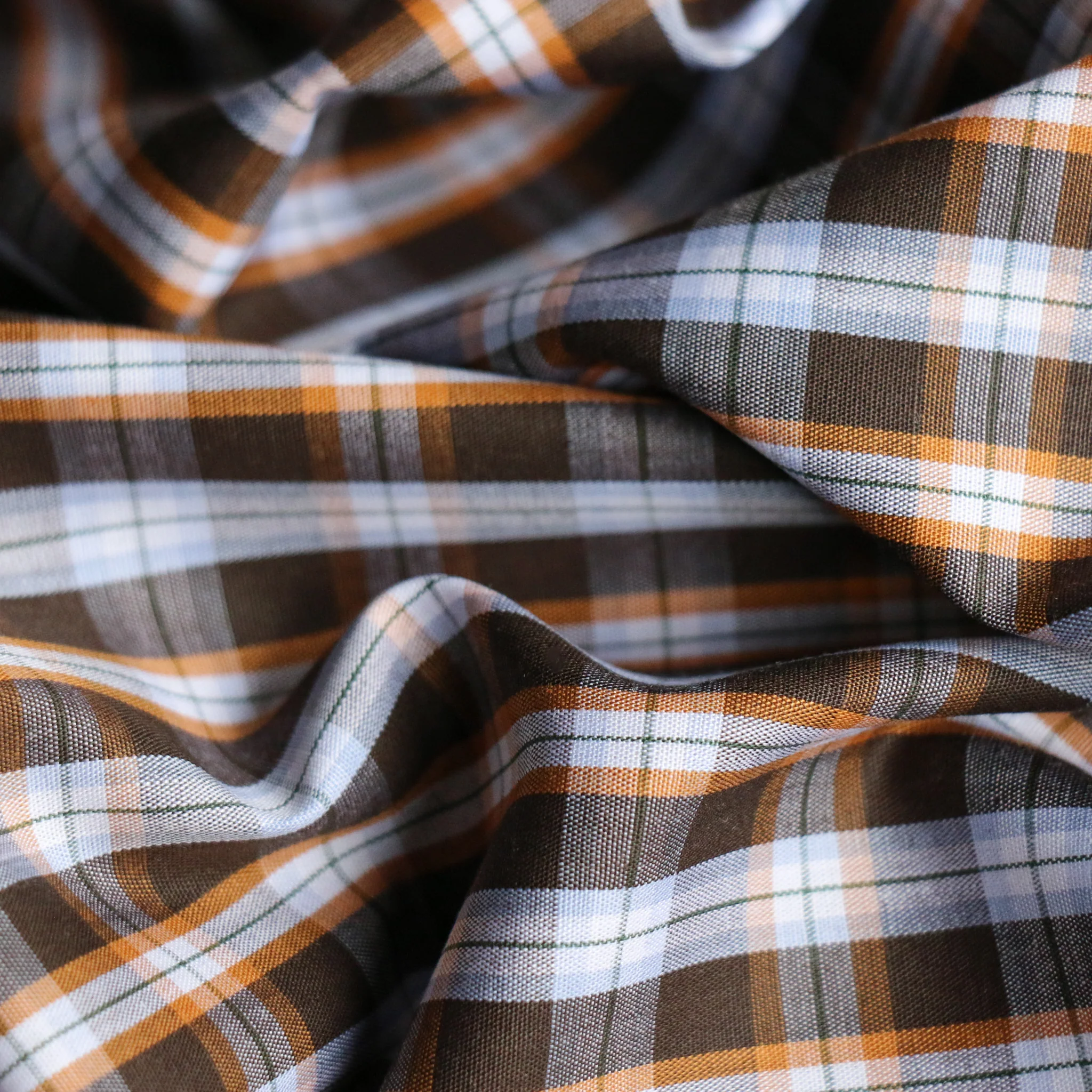 Bianca Brown Check Shirting - Image 2