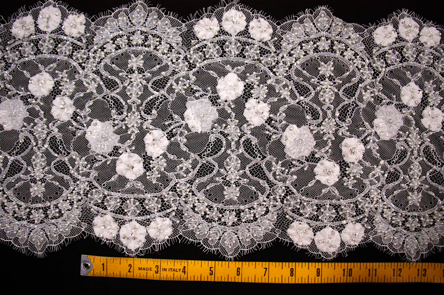 Binoche Beaded Ivory Lace Trim - Image 4