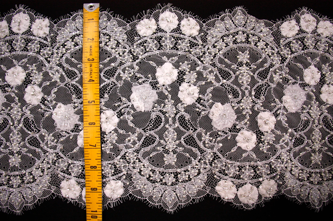 Binoche Beaded Ivory Lace Trim - Image 5