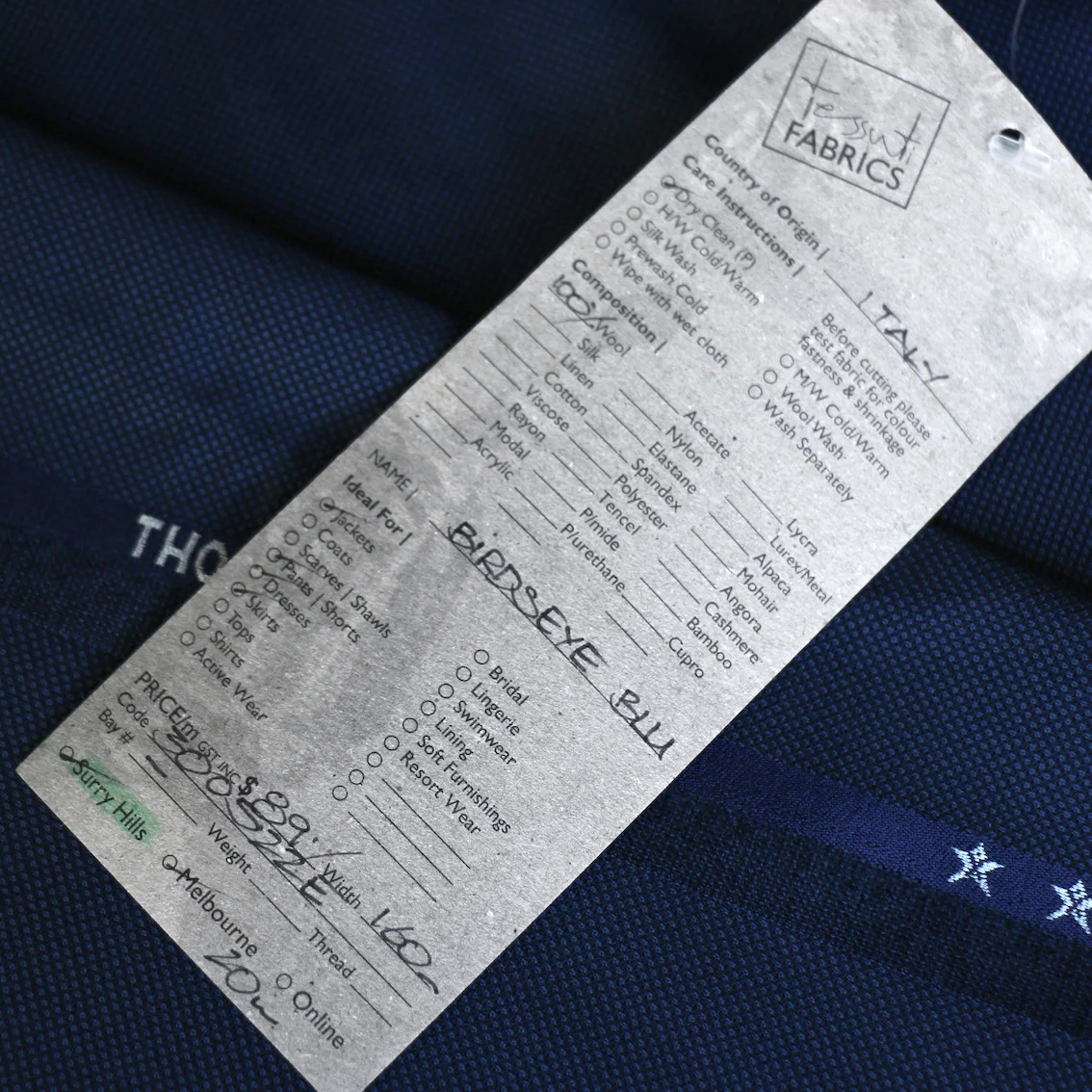 Birdseye Blu Wool Suiting - Image 5