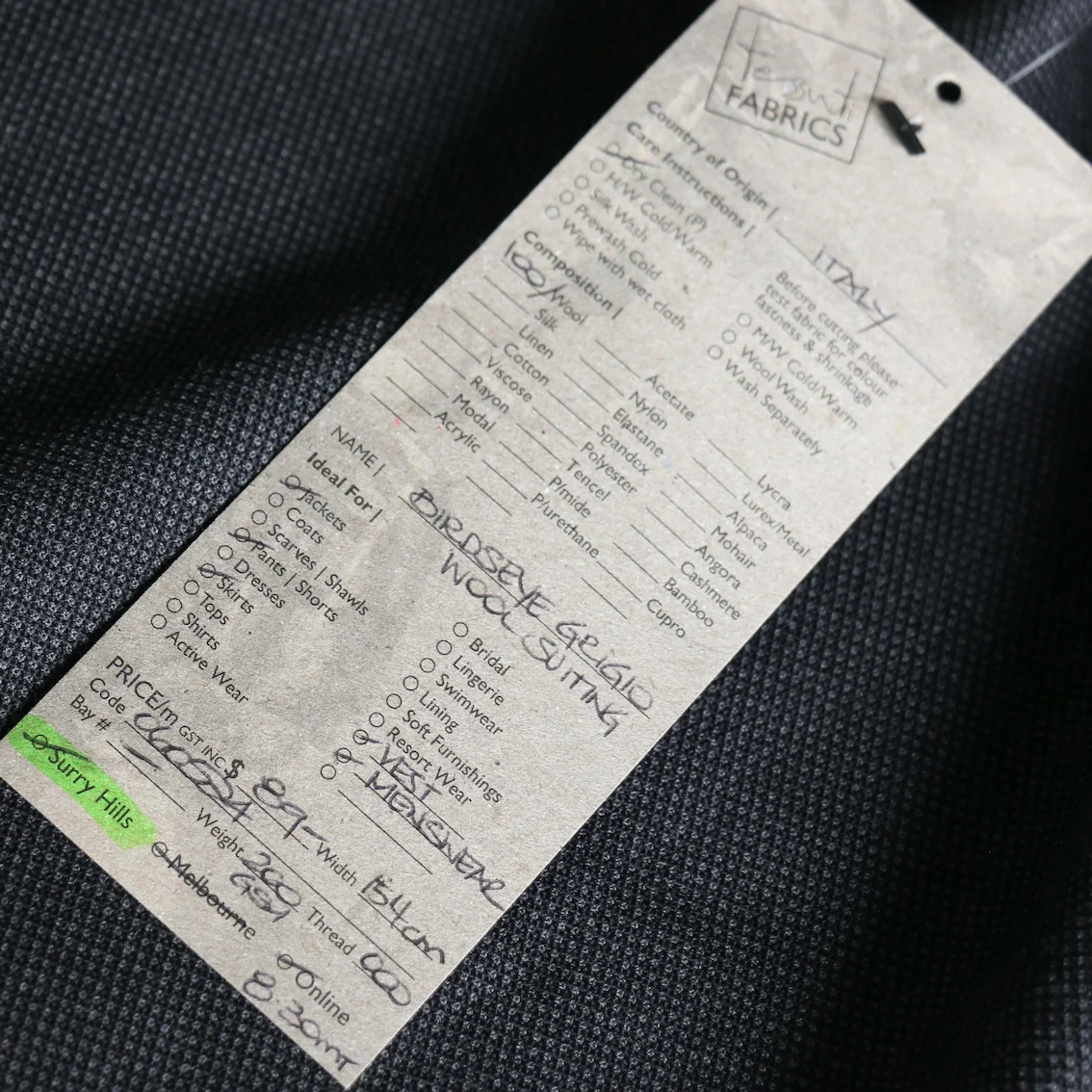 Birdseye Grigio Wool Suiting - Image 3