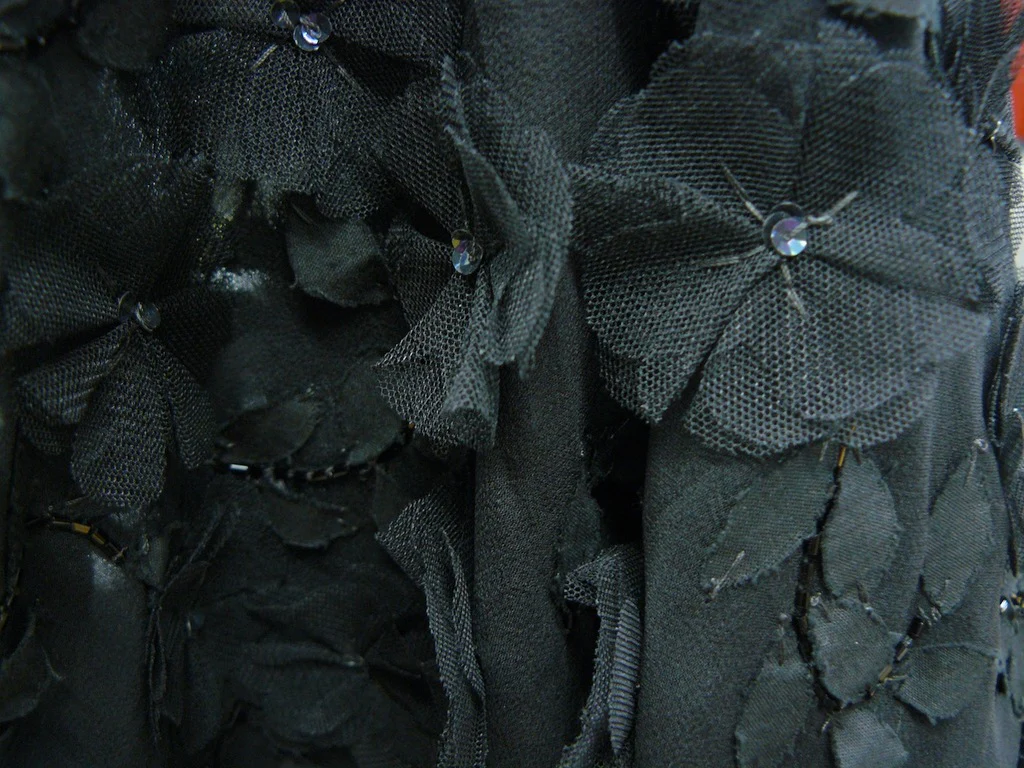 Black/Black Tulle Flower - Image 3