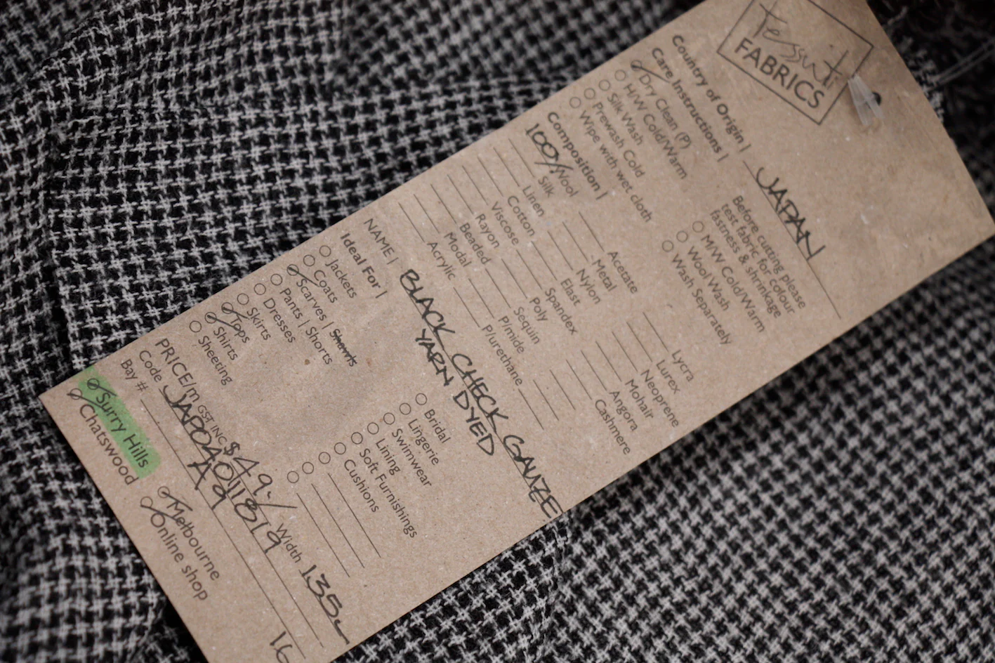 Black Check Gauze - Image 3