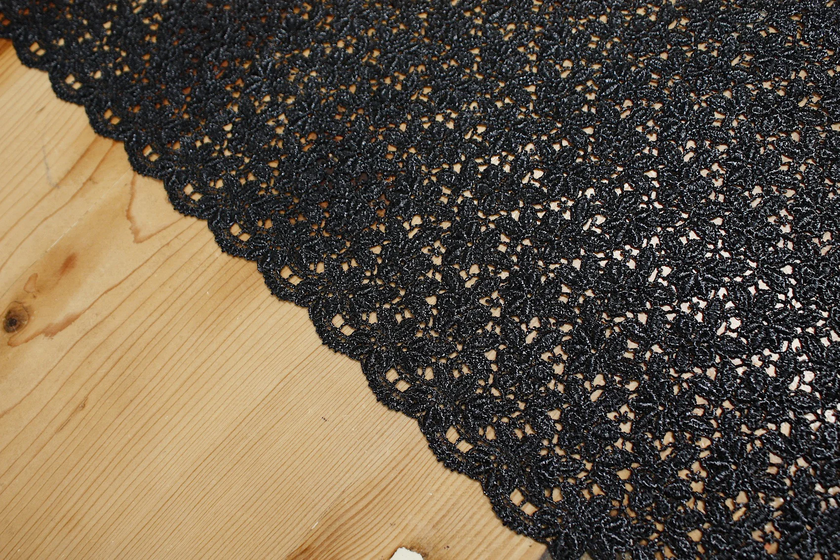 Black Coated Guipure Lace - Image 3