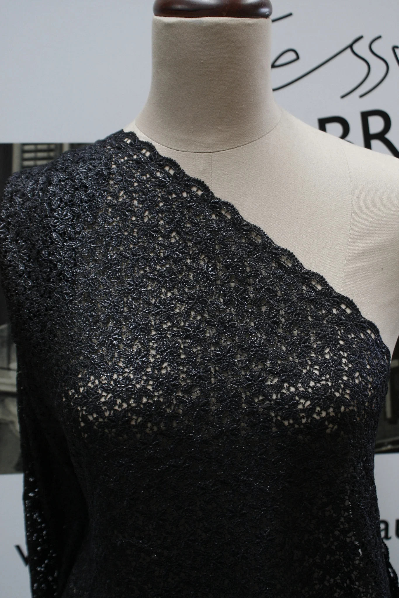 Black Coated Guipure Lace - Image 6