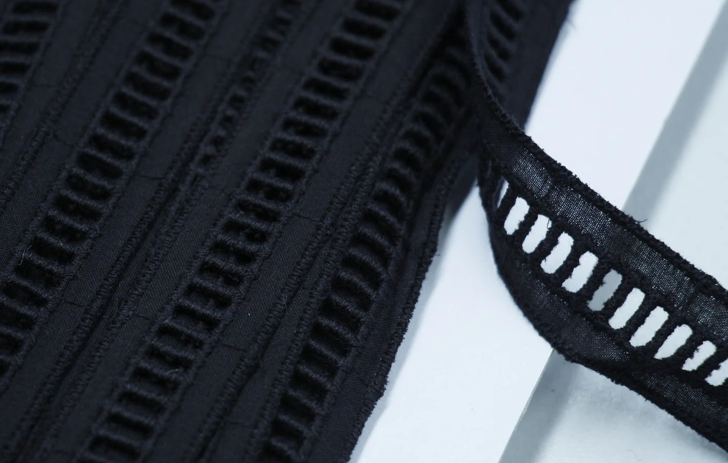 Black Cotton Eyelet Trim