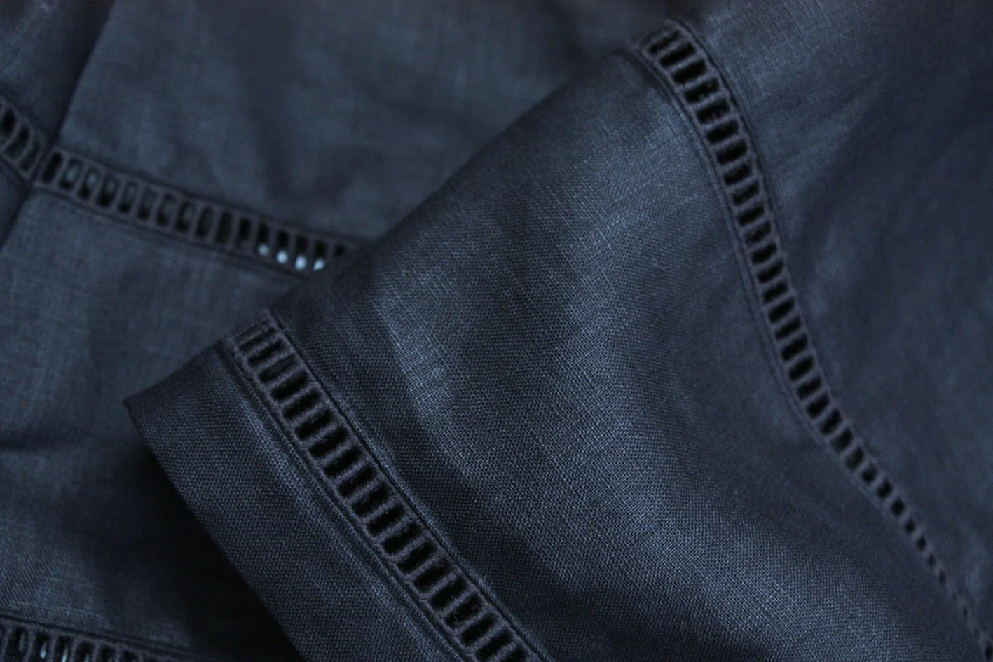 Black Cotton Eyelet Trim - Image 3