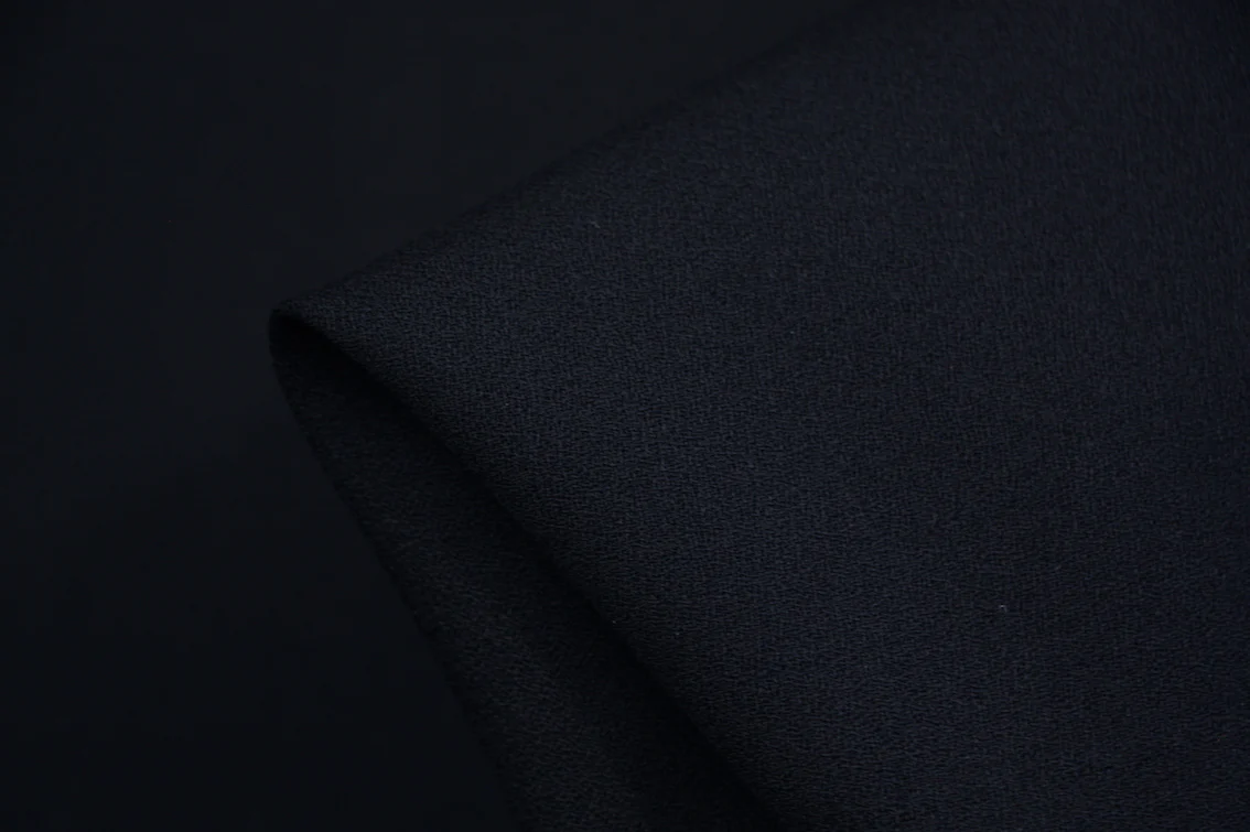 Dark Navy Empire Wool Crepe