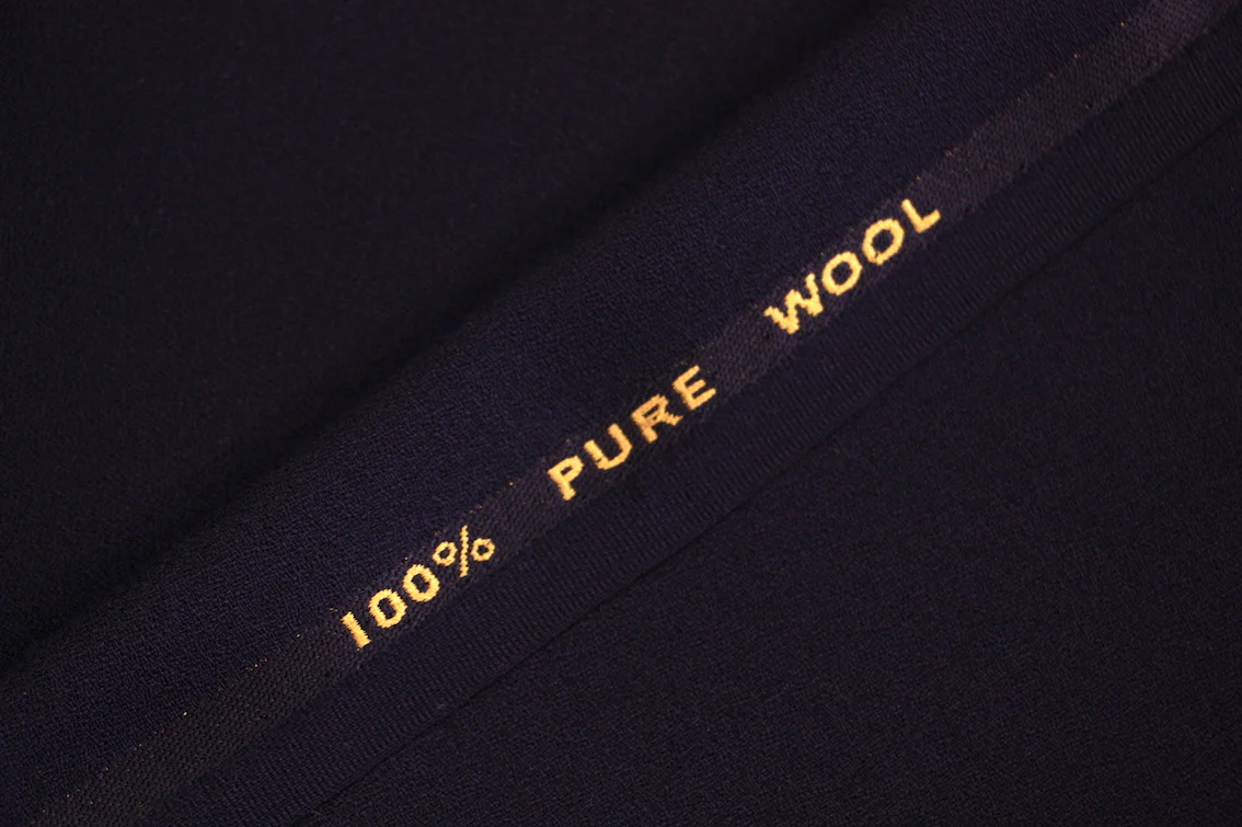Dark Navy Empire Wool Crepe - Image 2