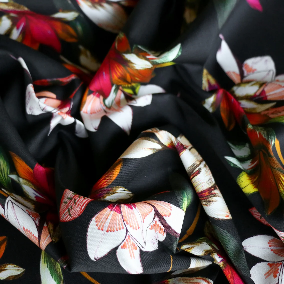 Black Magnolia Stretch Cotton - Image 2