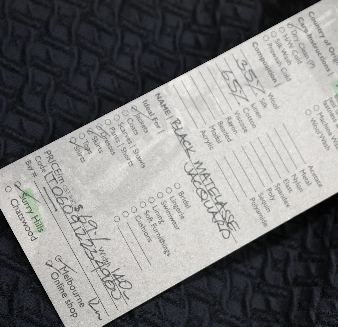 Black Mattelasse Jacquard - Image 5