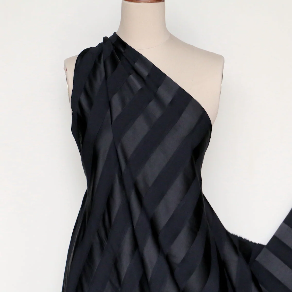 Black On Black Stripe Viscose - Image 5
